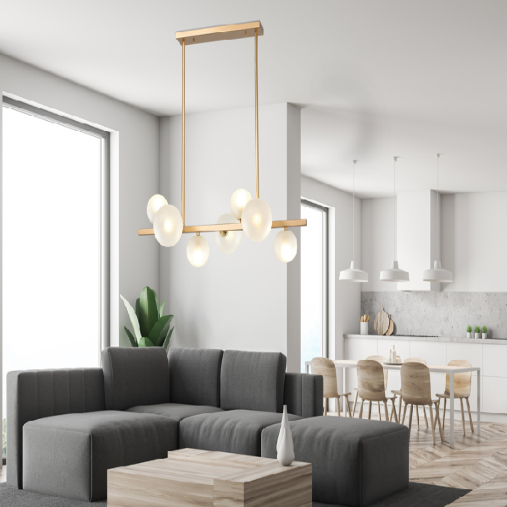 무료+당일발송 6인용식탁등 LED 펜던트 조명 주방 식탁등 4등/골드