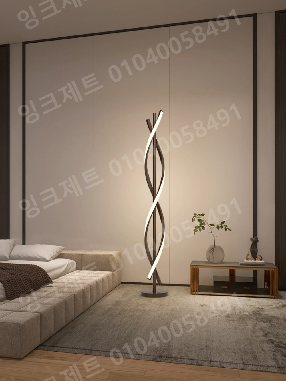 상향식 스탠드 나선형 웨이브 LED 독서등 - 상세 이미지 2