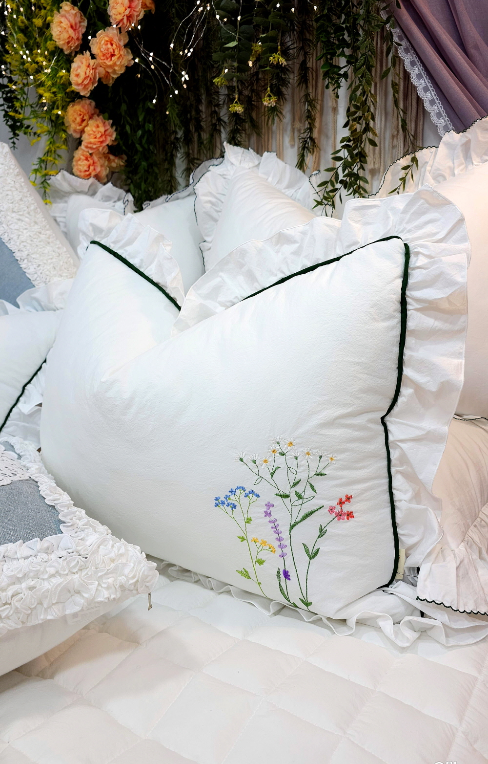 들꽃자수 혼수 신혼이불 호텔침구세트 라지킹침구세트 침구류