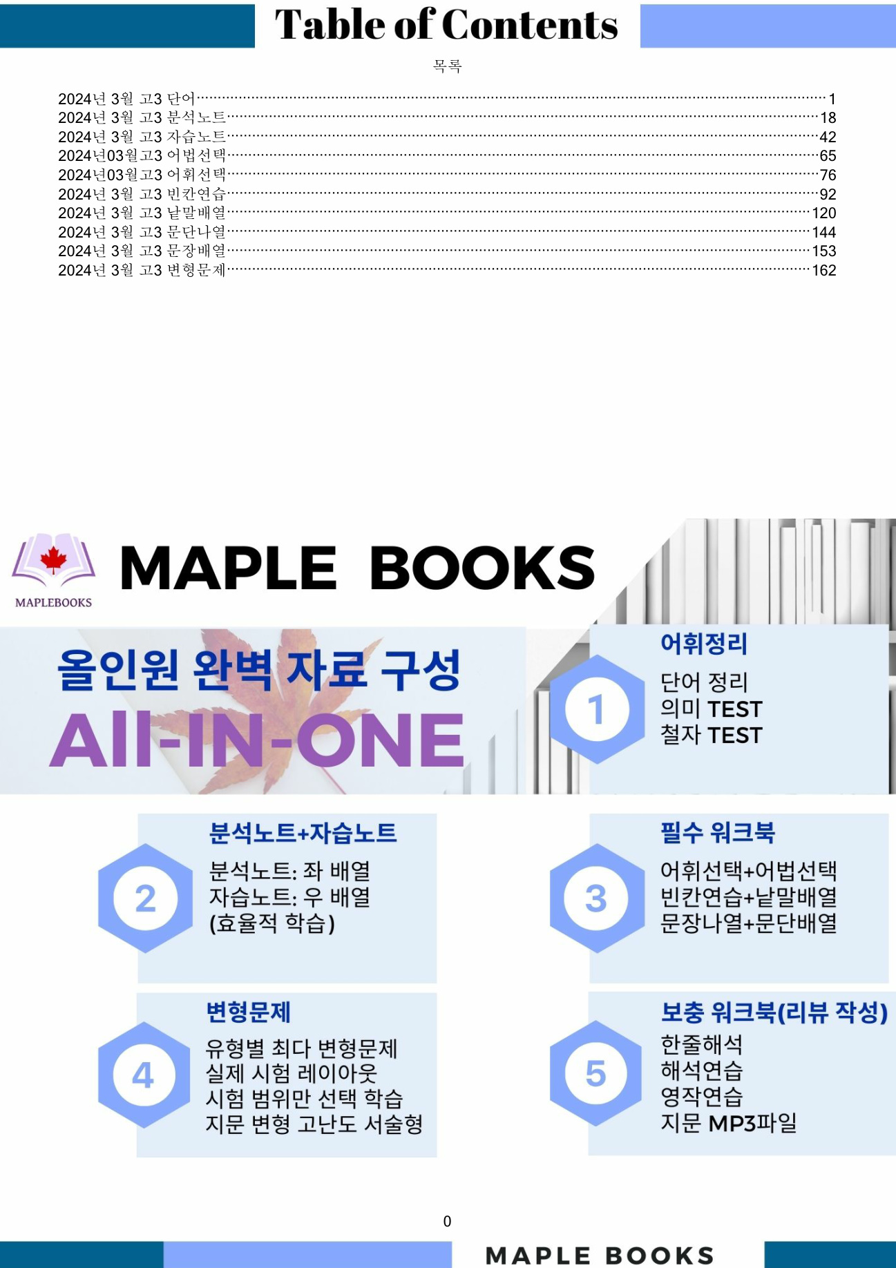 2024년 3월 모의고사 영어 고3 분석노트 변형문제 고난도 서술형 by 메이플북스 이미지 2