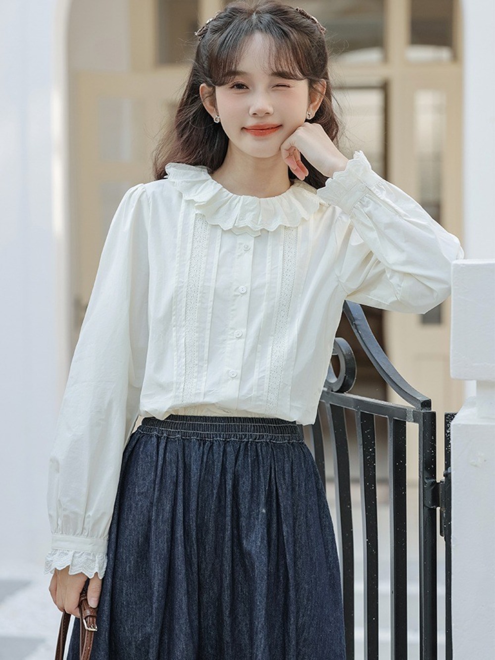 웨딩임파서블 전종서 나아정 블라우스 로맨틱 러블리  옷 패션 의상 미녀와 순정남 차화연 - 상세 이미지 2