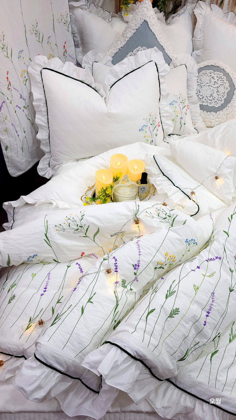 들꽃자수 혼수 신혼이불 호텔침구세트 라지킹침구세트 침구류