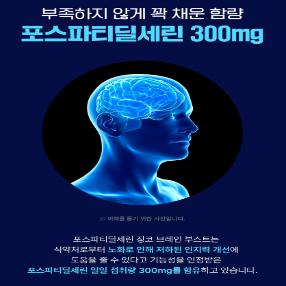 포스파티딜세린 징코 브레인 두뇌 은행잎추출물 뇌건강 PS - 상세 이미지 4