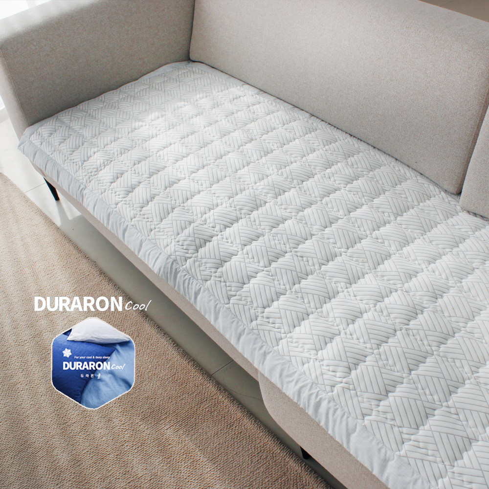 듀라론 냉감 여름 쇼파 패드 쿨링 누빔 매트 커버 덮개 3인용 국내생산