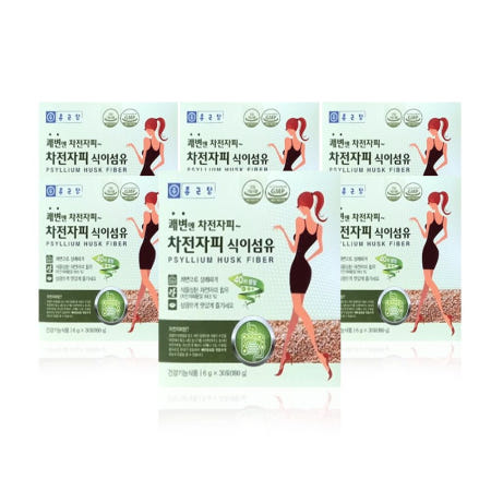 종근당건강 쾌변엔 차전자피 식이섬유 6g 30포 6개 GT
