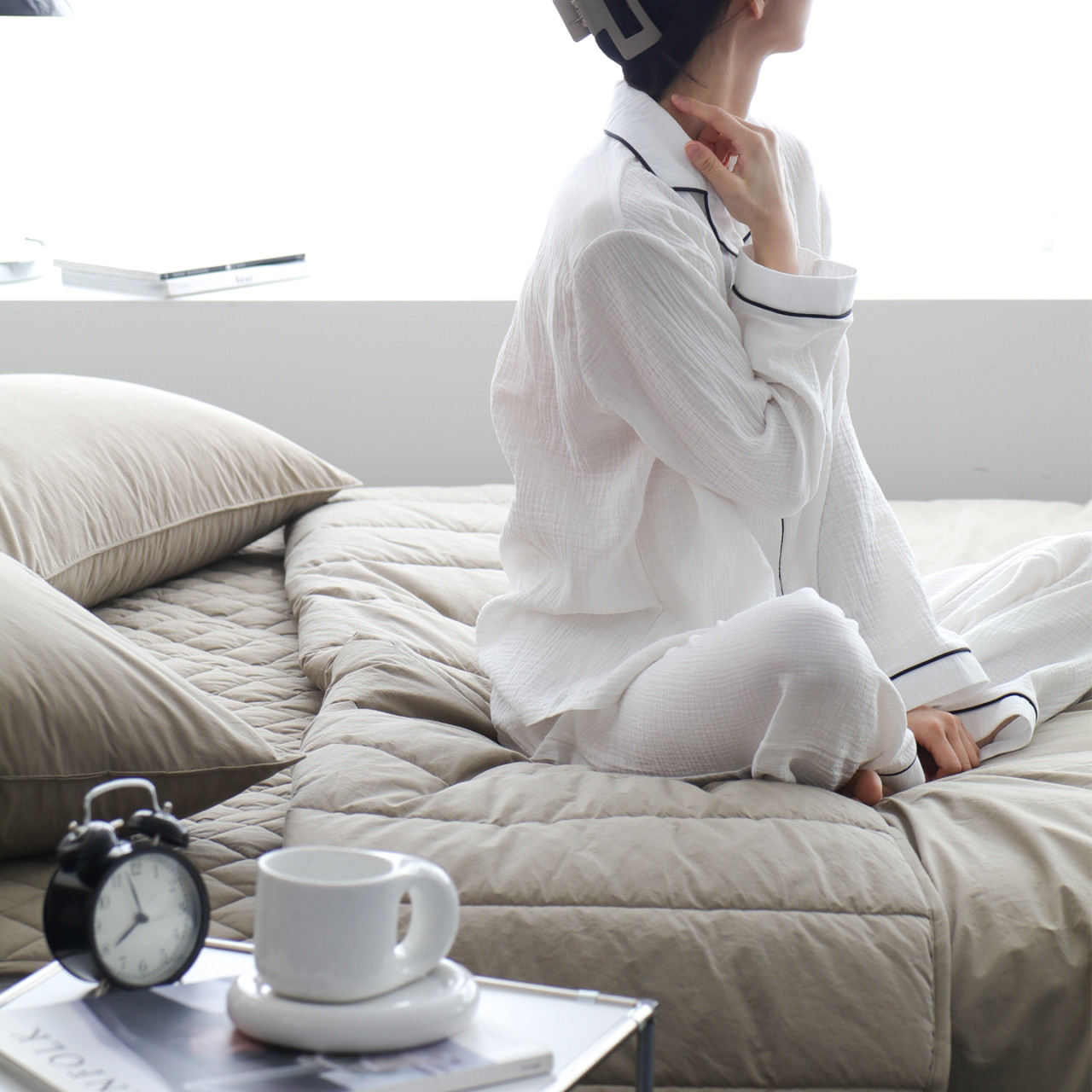 여름 간절기 이불 고밀도 순면80수 클래식 봄 차렵이불 SS