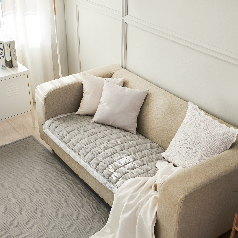 듀라론 냉감 여름 쇼파 패드 쿨링 누빔 매트 커버 덮개 3인용 국내생산