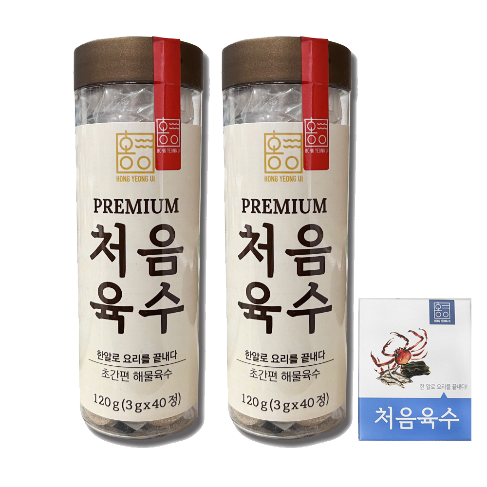 홍영의 처음육수 (120gx2) 더진한 국물내기 한알 백간장 동전 코인 육수 선물세트도 - 상품 이미지