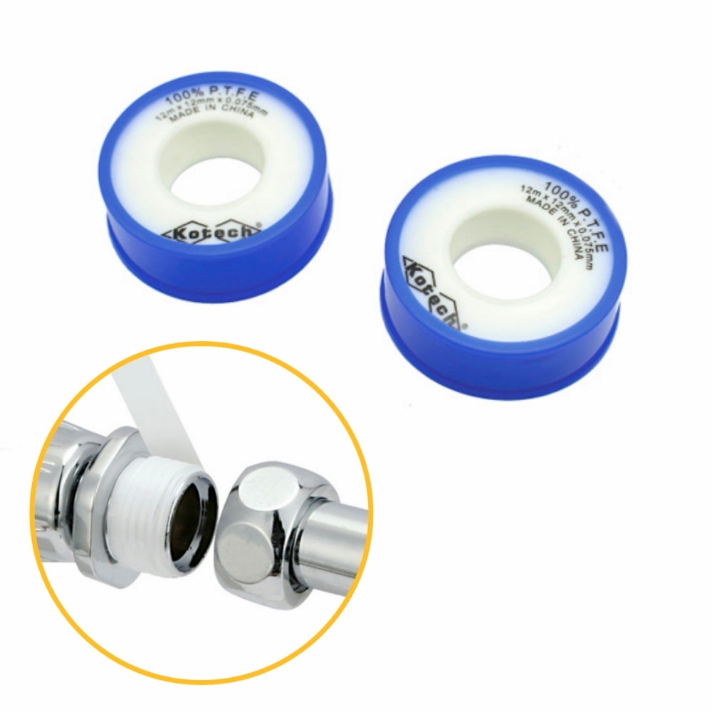 욕실보수 화이트배관연결테프론테이프 소형누수방지배관테이프 2개입 13mm 0.075mm - 상품 이미지