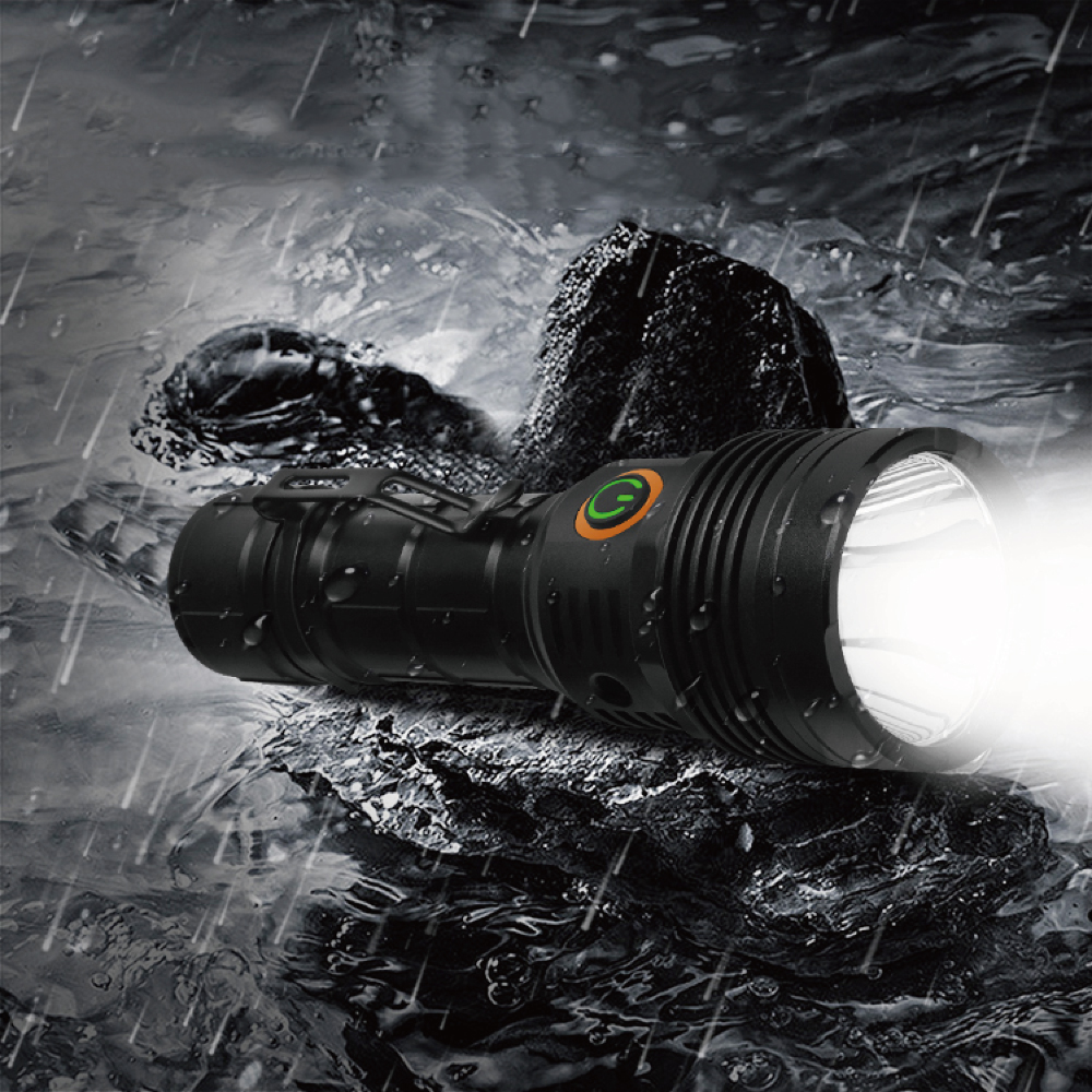 XO LED 손전등 C타입 충전식 휴대용 써치라이트 사냥용 해루질 낚시 등산 후레쉬 랜턴