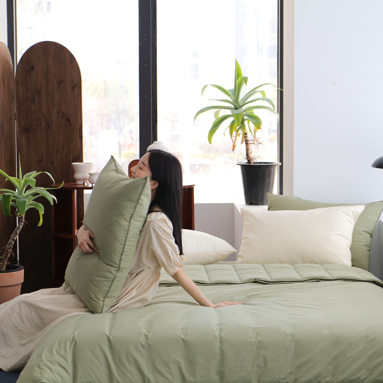 여름 간절기 이불 고밀도 순면80수 클래식 봄 차렵이불 SS