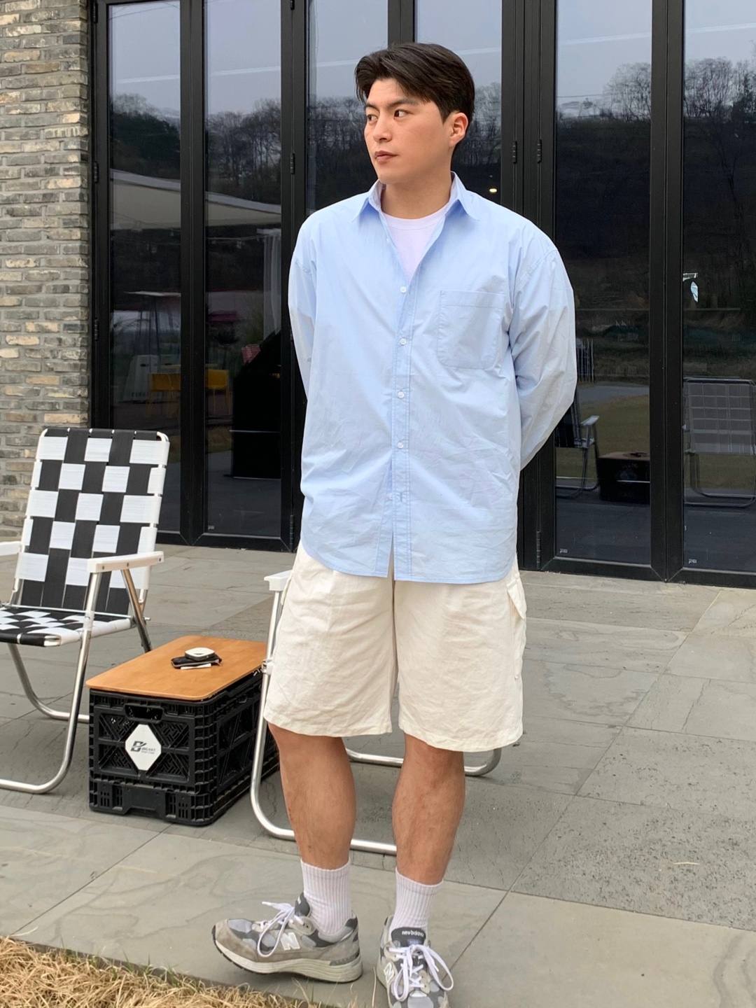 남자소라색셔츠 파스텔 옥스퍼드셔츠 면남방 - 상세 이미지 4