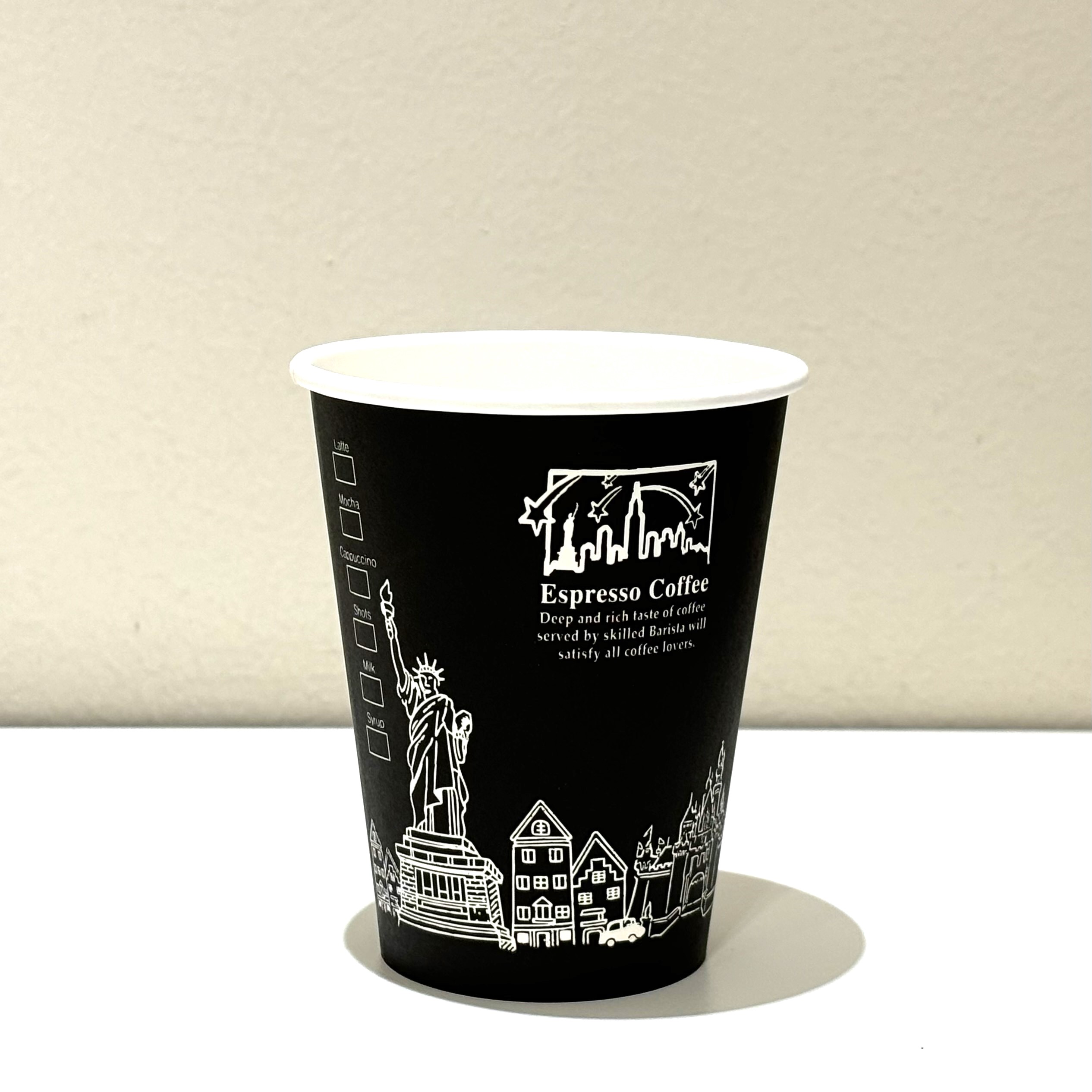 일회용 카페종이컵잔 테이크아웃컵 8 블랙뉴욕컵 50개 식당 캠핑 사무실 탕비실