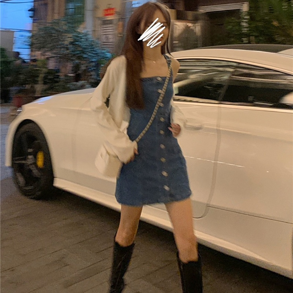 강심장VS 17회 하니 청 원피스 데님 캐주얼 옷 패션 의상 7인의부활 이유비 - 상세 이미지 5