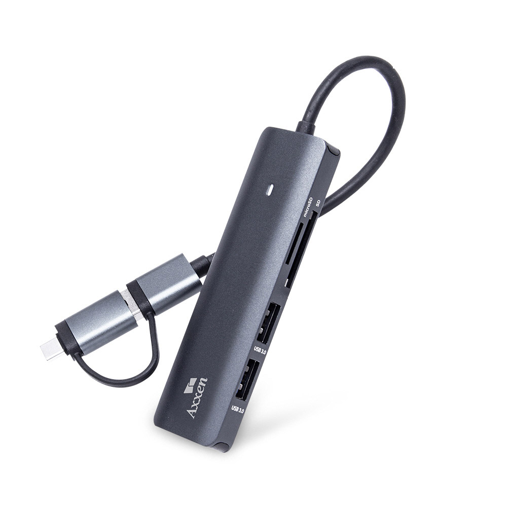 액센 USB C타입 듀얼커넥터 멀티 5포트 USB3.0 허브 5in1 핸드폰 노트북 태블릿 - 상세 이미지 2