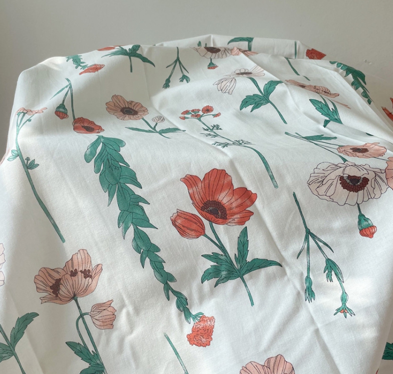 바이아미 로엠 꽃무늬 빈티지 레트로 플라워 커튼 맞춤제작