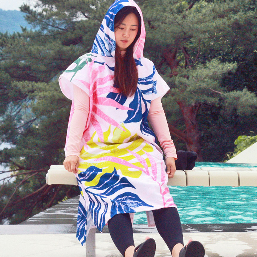 미코허그 서핑 판초타월 성인 후드 입는 비치타올 비치가운