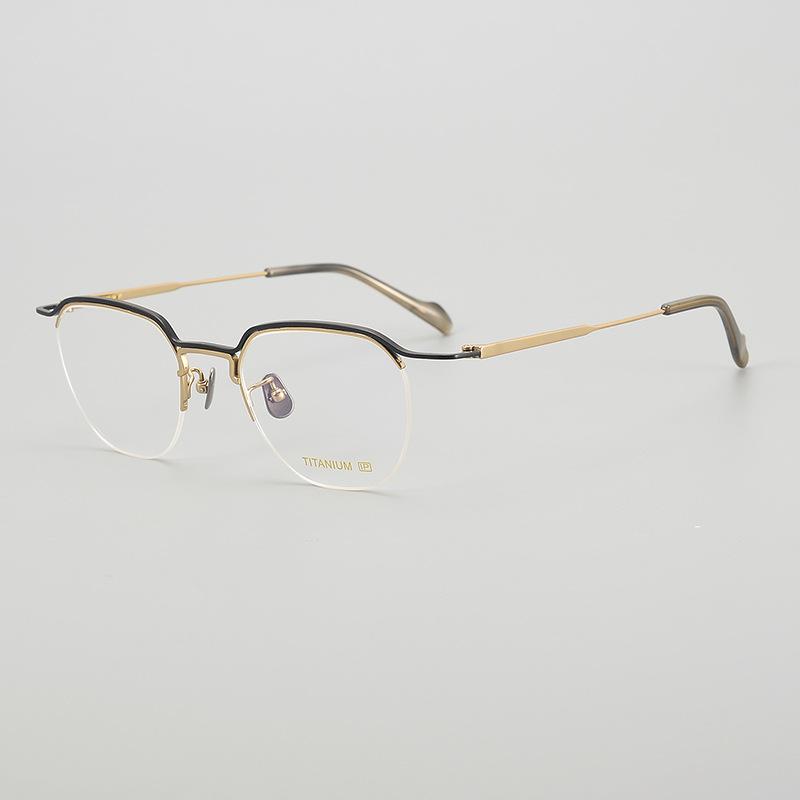 반무테 티타늄 안경테 타원형 경량 가벼운 빈티지 안경테 - 상세 이미지 3