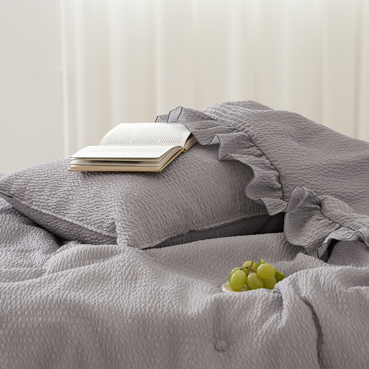 썸머가든 시어서커 프릴 여름 이불베개세트 2종