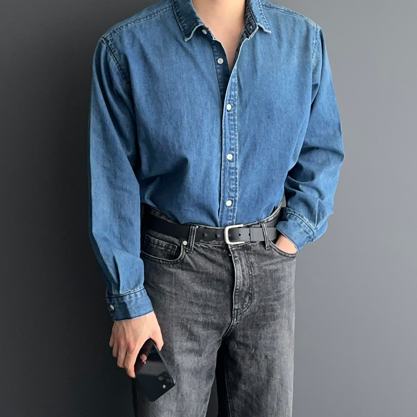 1+1 남자청남방 남성오버핏청남방 - 상세 이미지 3