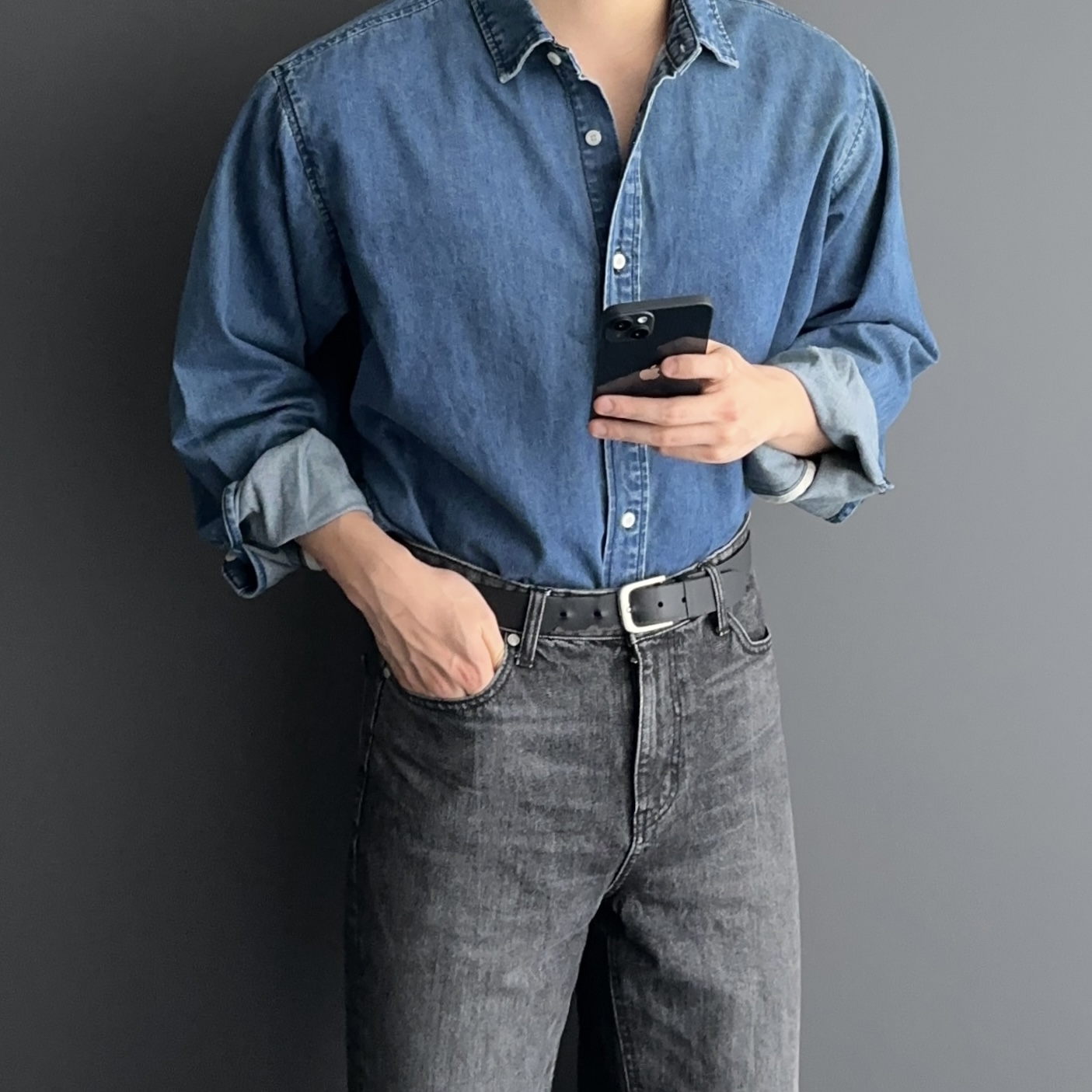 1+1 남자청남방 남성오버핏청남방 - 상세 이미지 5