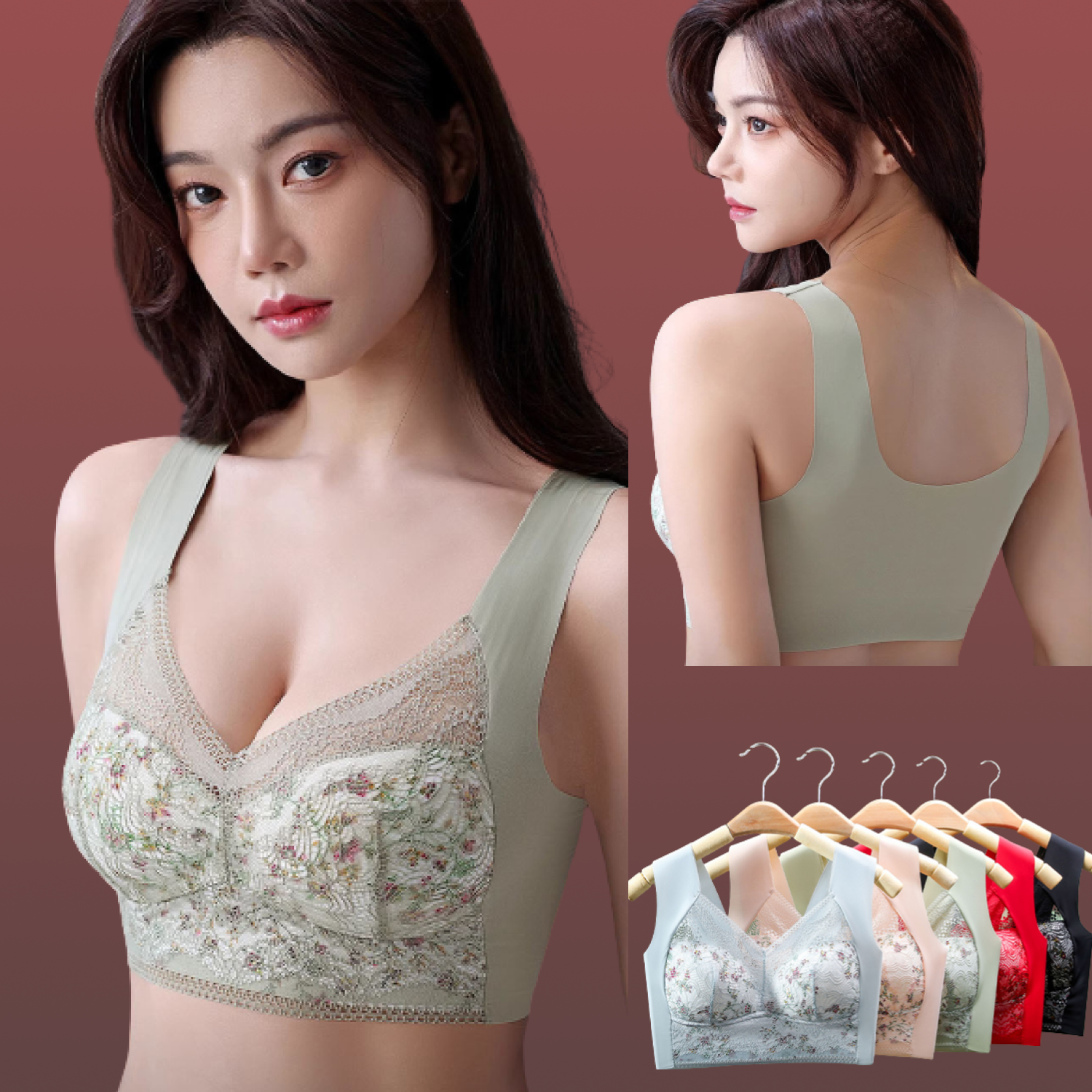 로제티카 겨드랑이살보정 노와이어 심리스 브라 - 메인 이미지