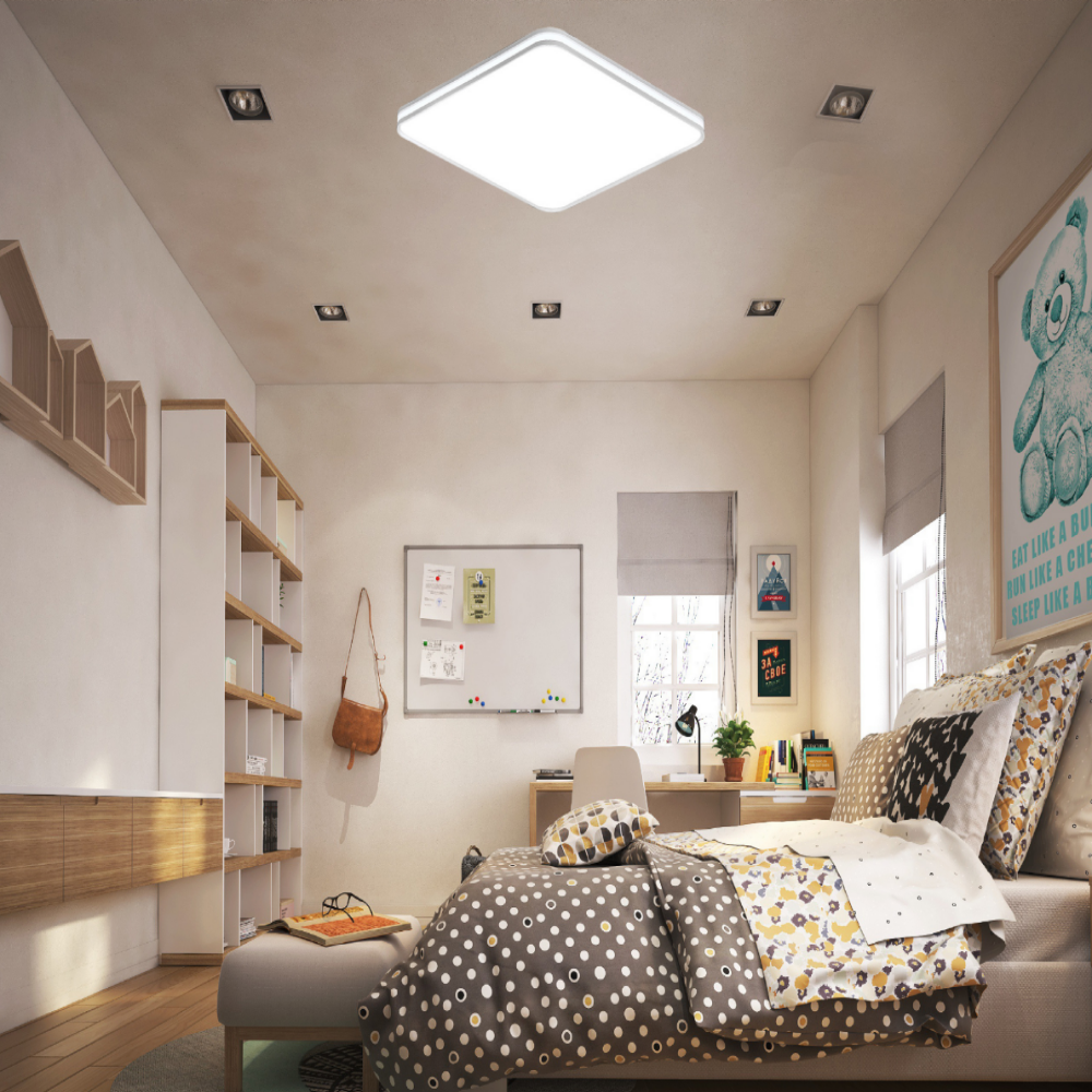 무료+당일발송/KC인증 리모컨 방등 LED 사각 안방등 전등 75W, 전구색주백색주광색 - 상세 이미지 3