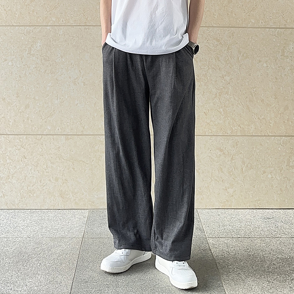 남자와이드팬츠 편한 밴딩 남성트레이닝팬츠 남자면바지 - 상세 이미지 4