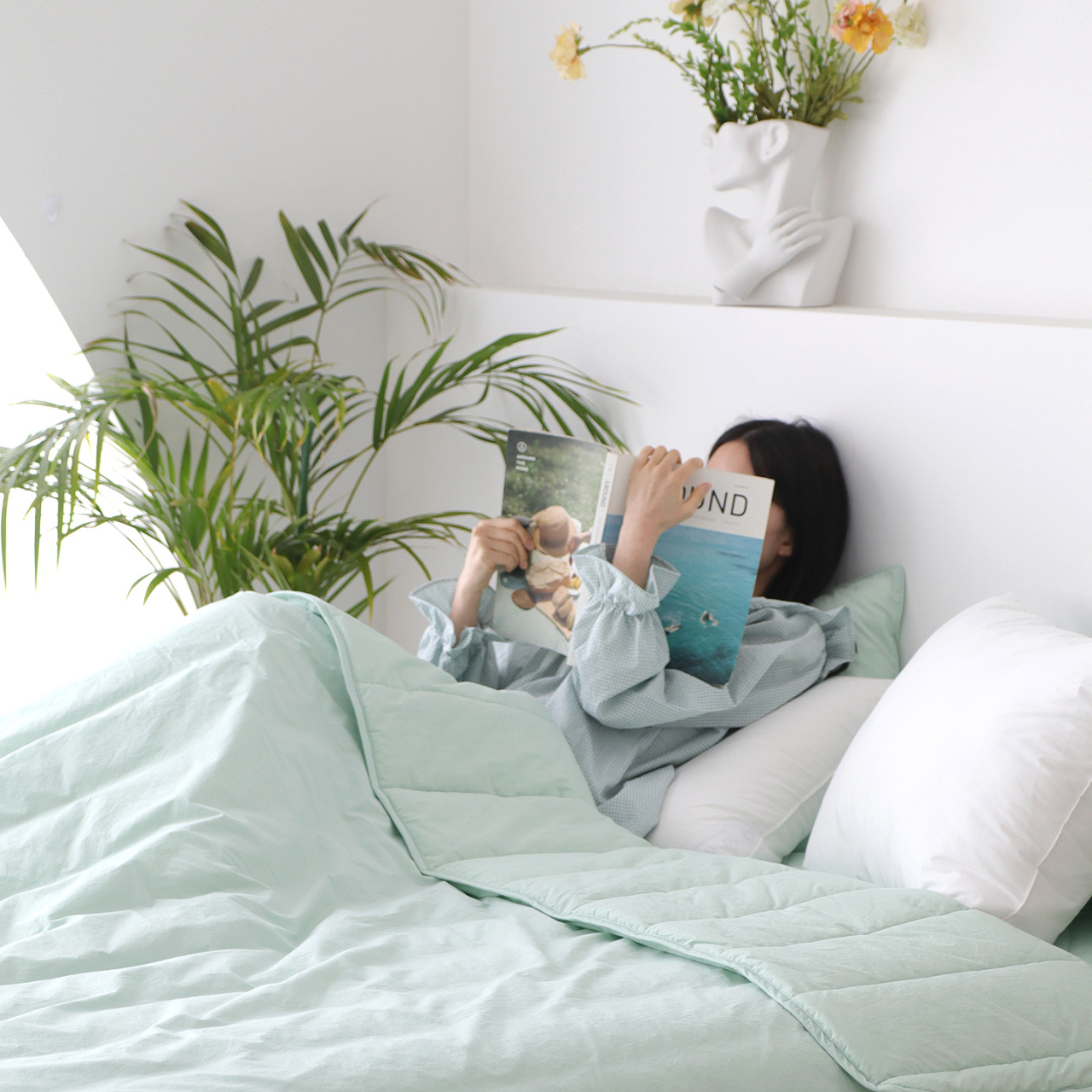 여름 간절기 이불 고밀도 순면80수 클래식 봄 차렵이불 SS