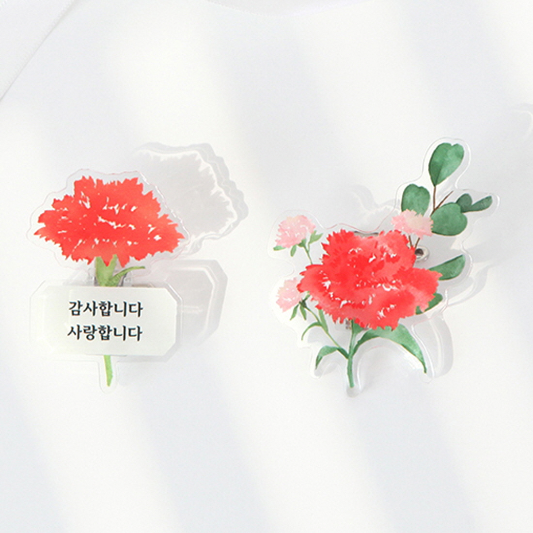 카네이션 꽃브로치 부모님 스승의날 어린이집 어버이날 선물 4종 - 상세 이미지 2