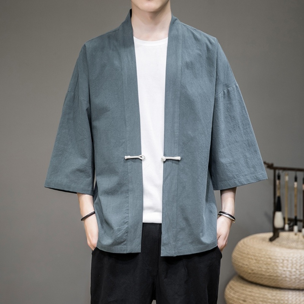 남자 여름 개량 생활 계량 한복 상의 저고리 린넨 빅사이즈 5XL - 상세 이미지 3