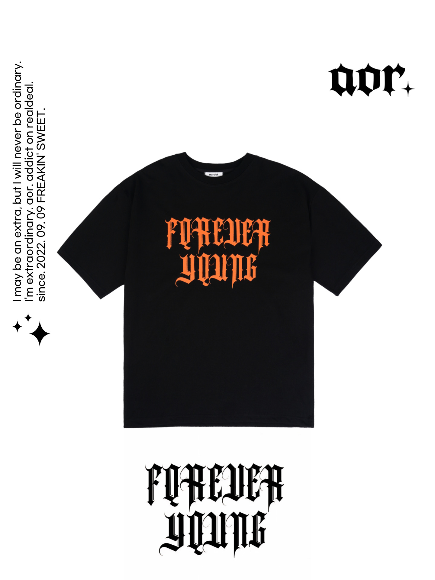 aor. X G FOREVER YOUNG 반팔티 3COLOR 빅사이즈 상의 오버핏 에이오알닷 - 상세 이미지 4