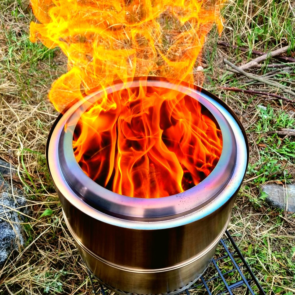 우주캠핑 우드스토브 36 이중연소 화로대 캠핑 불멍 대형 화로