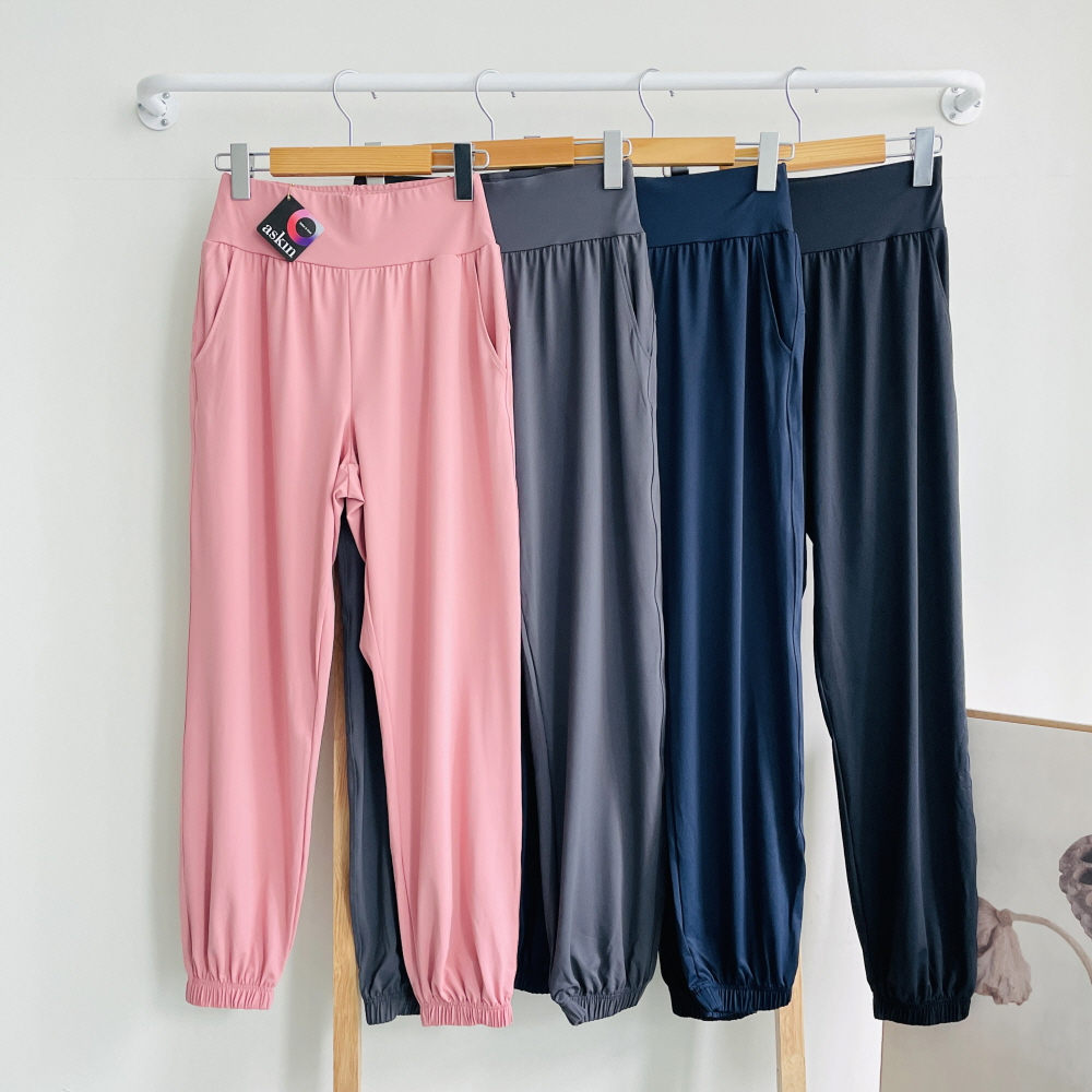 여름 여성 조거팬츠 UV차단 냉장고 밴딩 트레이닝 편한 쿨링 팬츠