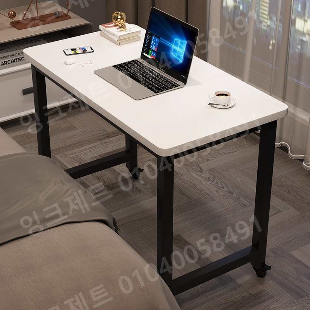 바퀴달린 책상 멀티 테이블 보조 공부상 화이트 컴퓨터 - 상세 이미지 3