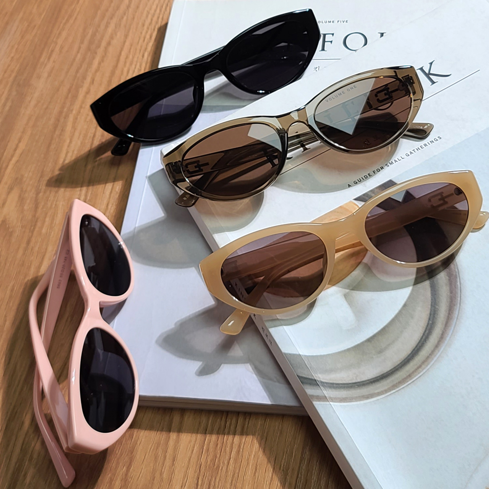 캣츠아이 가벼운 자외선차단 선글라스 블랙 카키 베이지핑크 패션