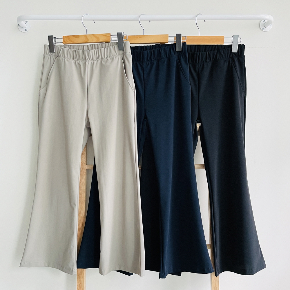 냉장고바지 키작녀바지 여름 부츠컷팬츠 밴딩 8부 쿨링 팬츠 2사이즈