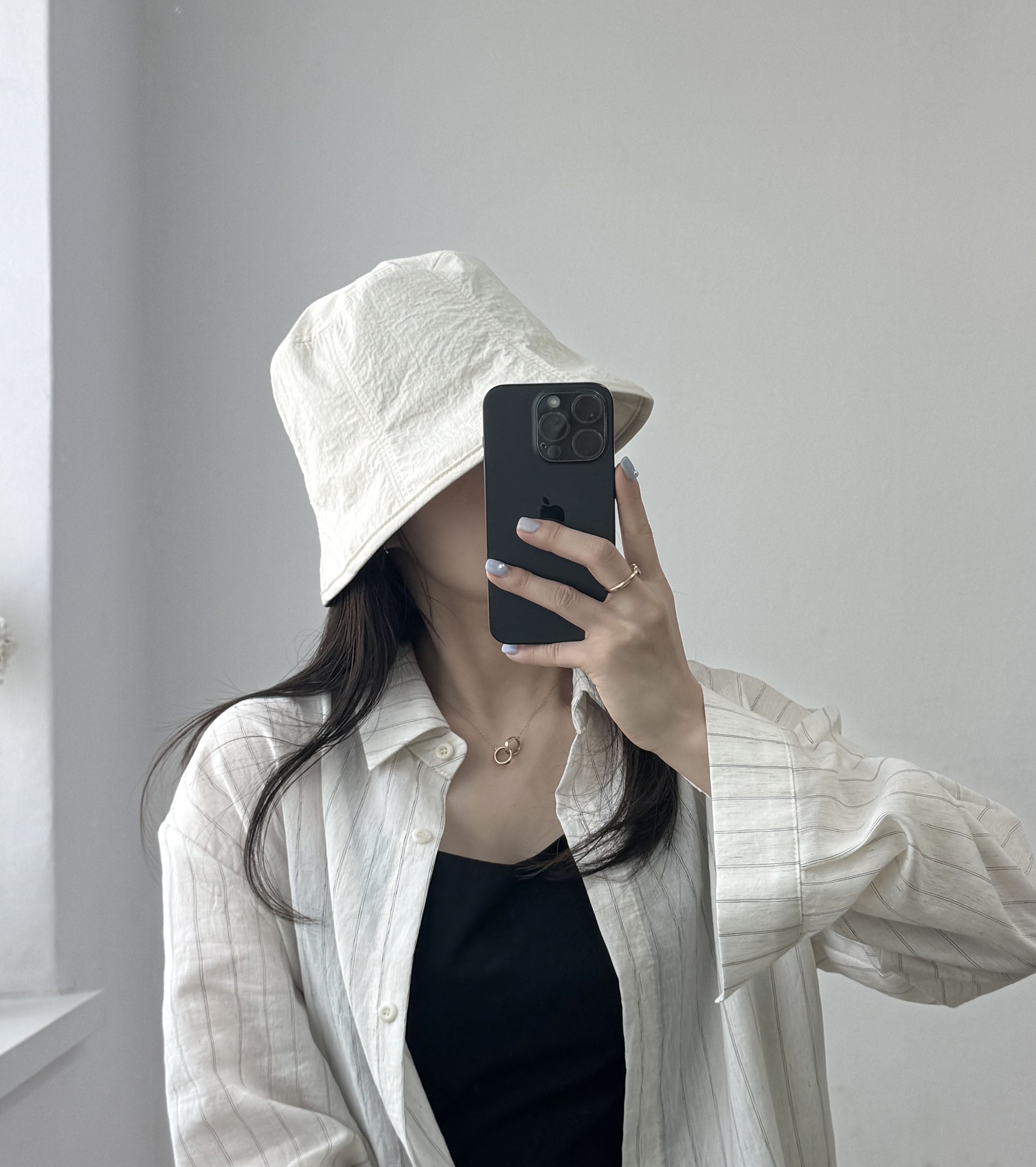 바스락 폴리 스트링 데일리 여성 봄 여 버킷햇 벙거지 모자 상세 이미지 11