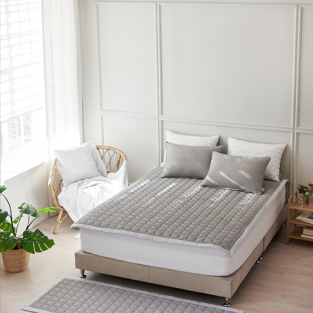 듀라론 냉감 누빔 패드 여름 침대 매트리스 고정밴드 쿨링 패드 국내생산 SS