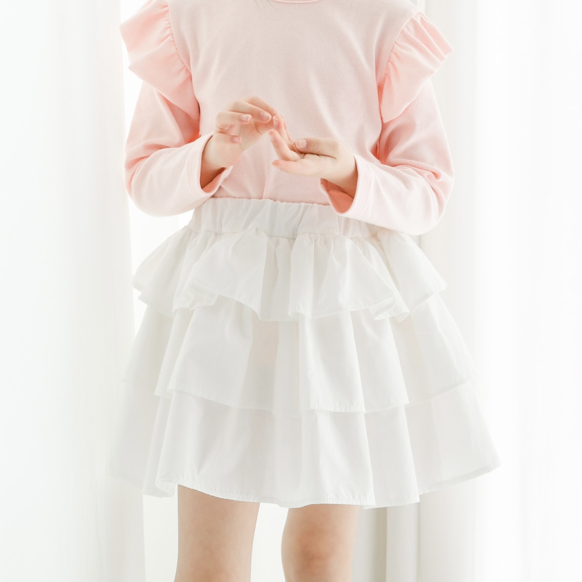 프릴 3단 캉캉 스커트 여름 봄 가을 아이보리 치마 학예회 여아 아동 유아 연주회