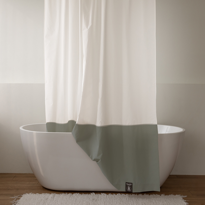 원세븐나인 리사이클 샤워커튼 크림올리브