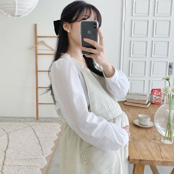 아미앙스 전자파 차단 앞치마 구리 섬유 원단 에이프런 임산부 선물 - 상품 이미지