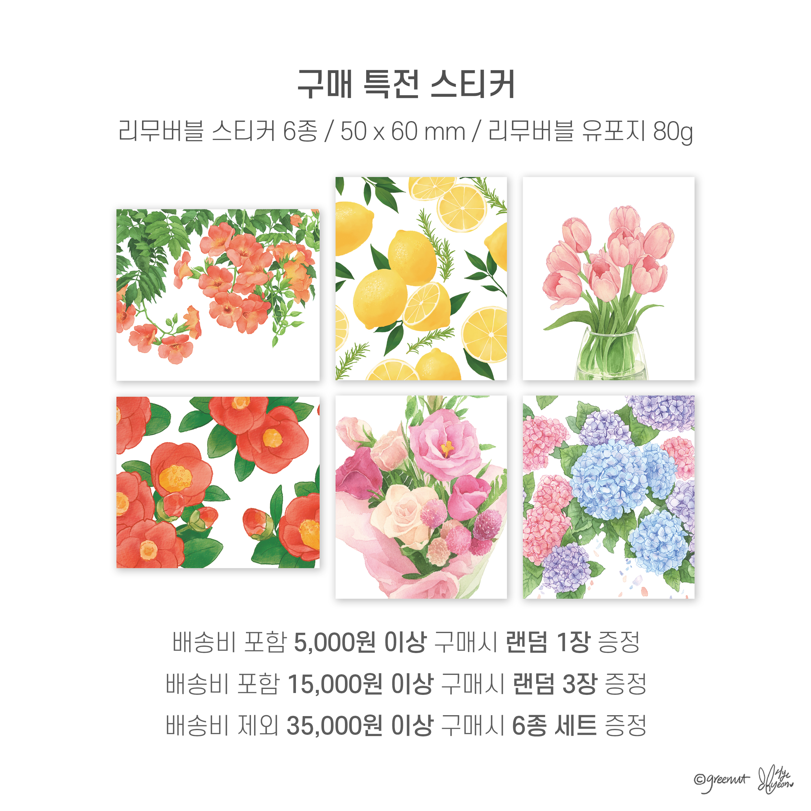 능소화 꽃 스마트톡 아크릴 투명 핸드그립 감성 수채화 일러스트 핑거톡 - 상세 이미지 2