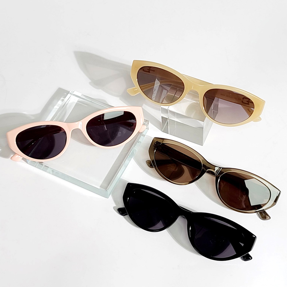 캣츠아이 가벼운 자외선차단 선글라스 블랙 카키 베이지핑크 패션