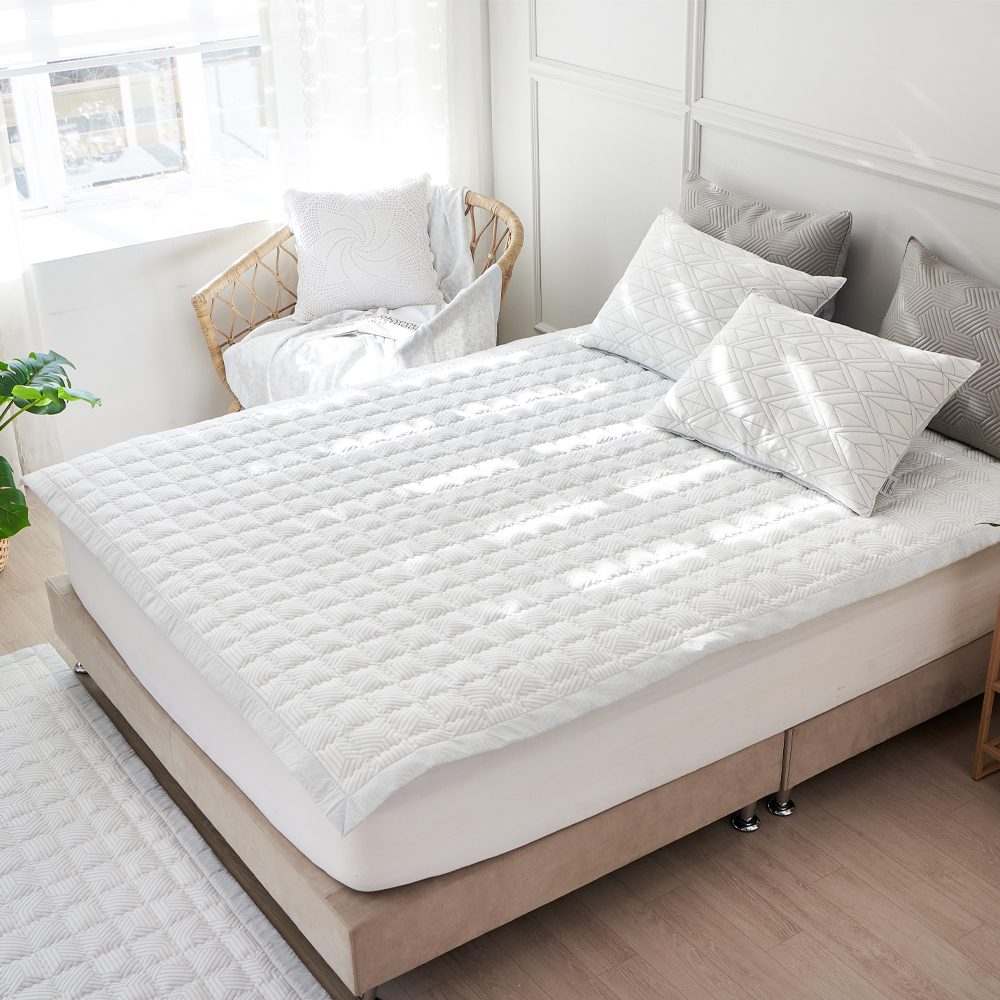 듀라론 냉감 누빔 패드 여름 침대 매트리스 고정밴드 쿨링 패드 국내생산 SS