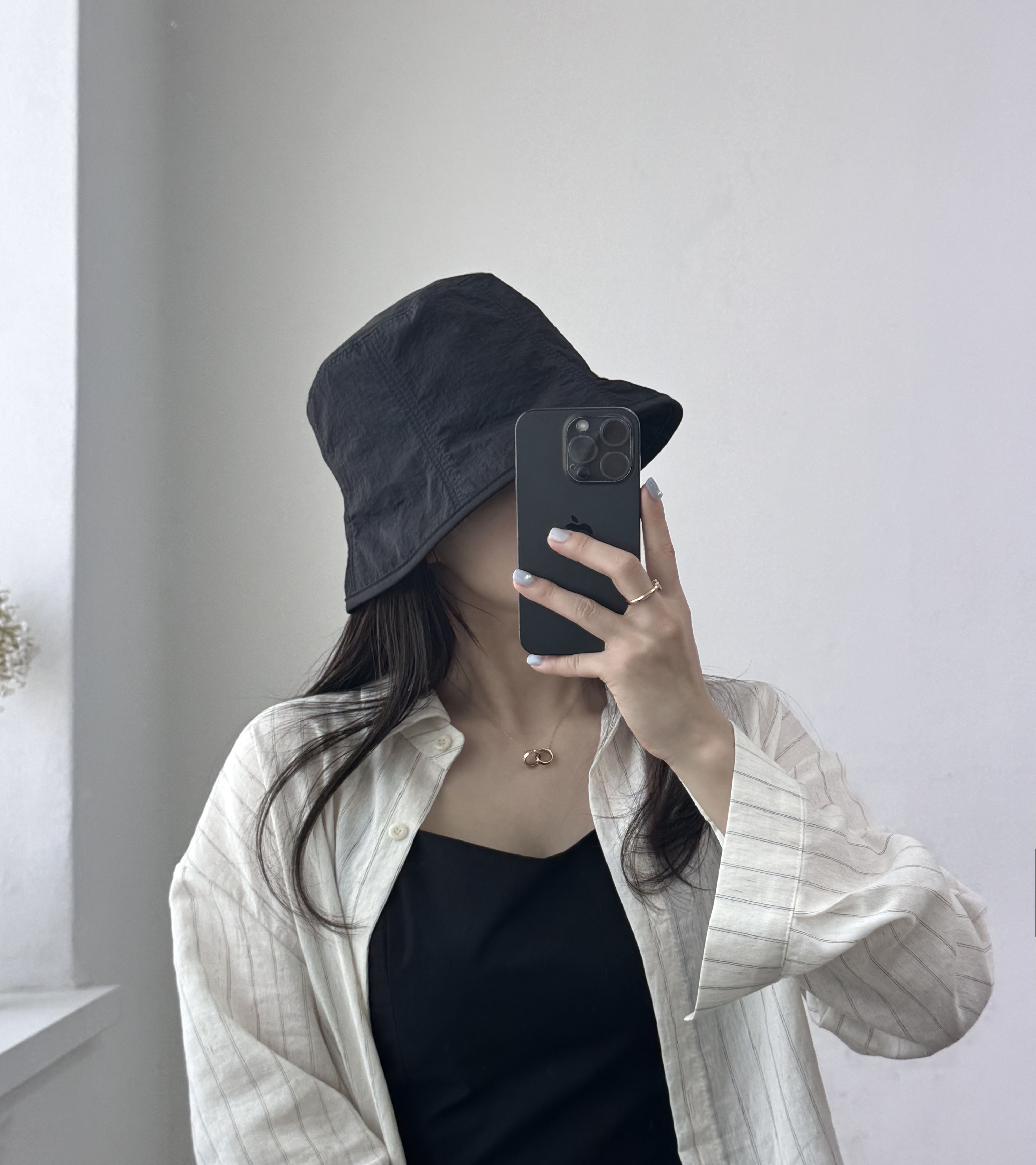 바스락 폴리 스트링 데일리 여성 봄 여 버킷햇 벙거지 모자 상세 이미지 20