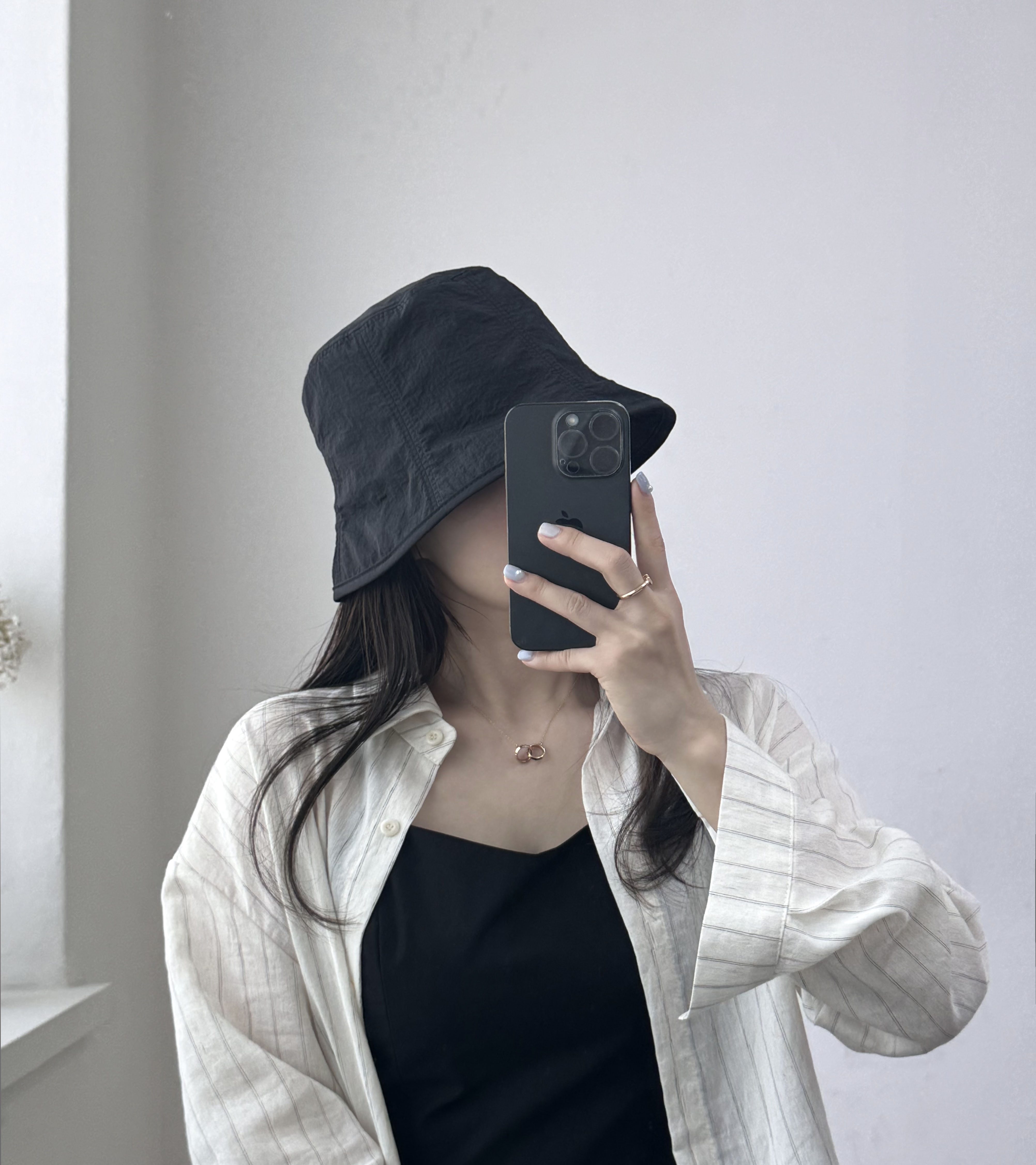바스락 폴리 스트링 데일리 여성 봄 여 버킷햇 벙거지 모자 상세 이미지 19