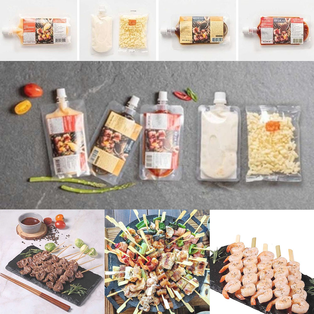 매콤달콤 꼬치 소스 데리야끼 스리라차마요 퐁듀 슈레드치즈