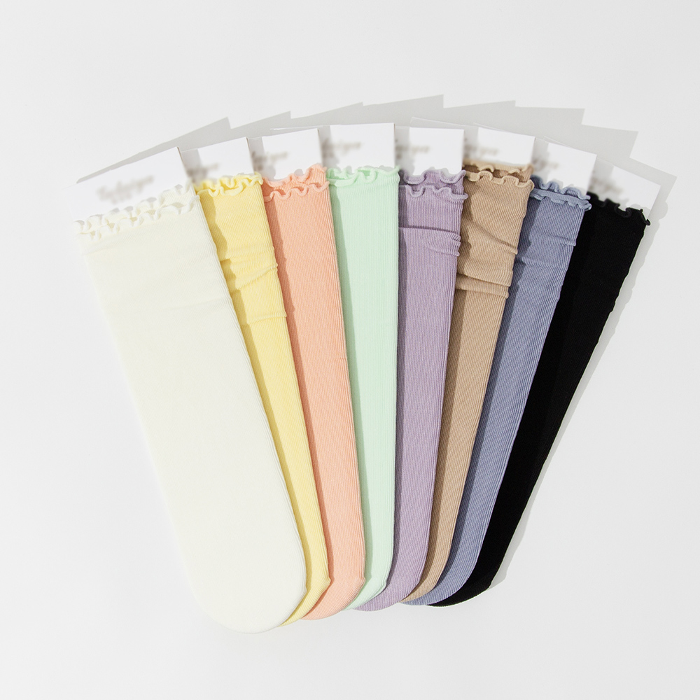 면 무압박 양말 무지 골지 긴목 장목 스타킹양말 시스루 레이스 흰 임산부