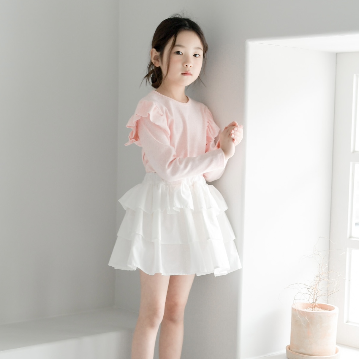 프릴 3단 캉캉 스커트 여름 봄 가을 아이보리 치마 학예회 여아 아동 유아 연주회 이미지 7
